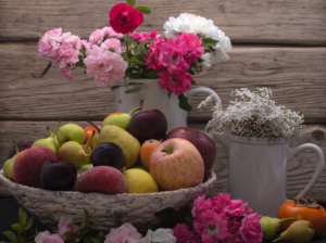 healthy food, plants, flowers