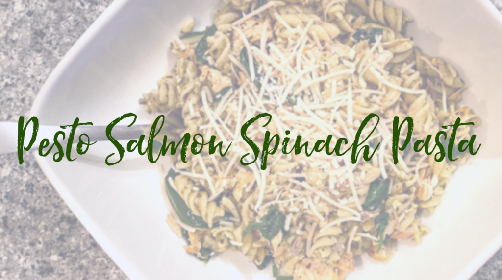 Recipe: Pesto Salmon Spinach Pasta