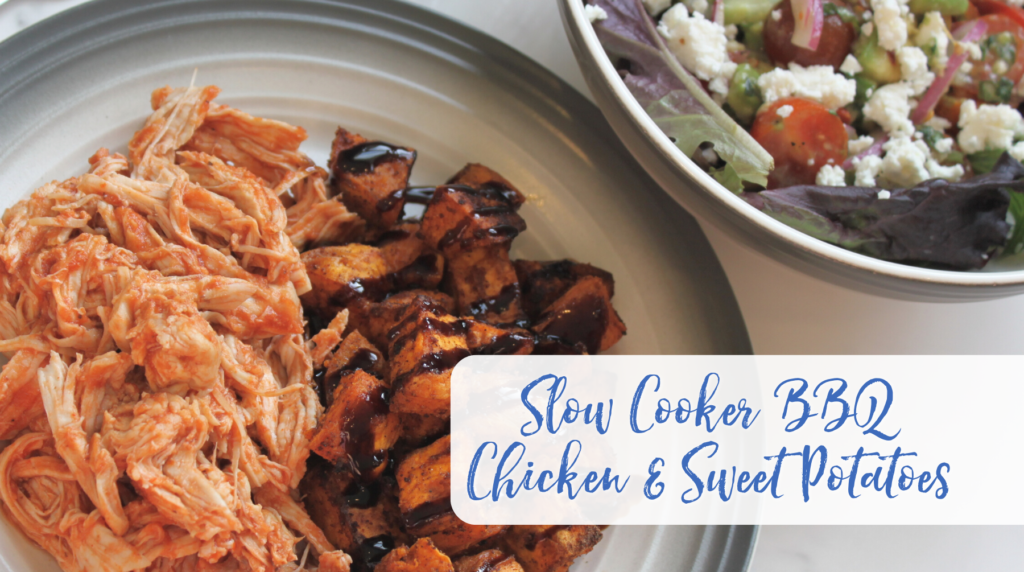 Recipe: Slow Cooker BBQ Pulled Chicken & Roasted Sweet Potatoes